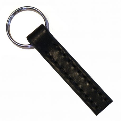 Handtillverkad nyckelring i svart läder